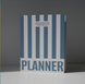 Обкладинка картонна для планера на кільцях | Planner | A5 | блакитна в смужку 10992 фото 2